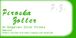 piroska zoller business card